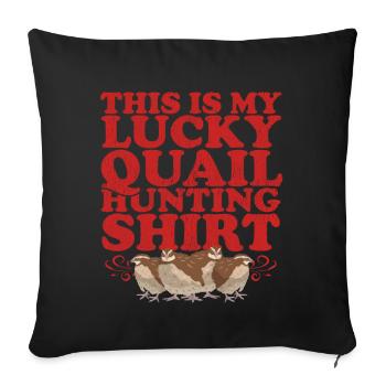 Chasse à la caille Chasse aux cailles Cadeau de chasseur de cailles - Housse de coussin décorative 45 x 45 cm - noir - Devant