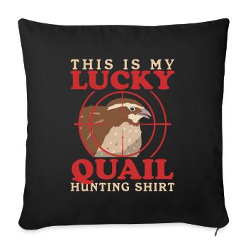 Chasse à la caille Chasse Chasseur Cailles Cailles Cadeau - Housse de coussin décorative 45 x 45 cm - noir - Devant
