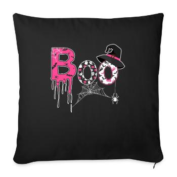 Boo Ghost Scary Trick ou Treat Halloween - Housse de coussin décorative 45 x 45 cm - noir - Devant