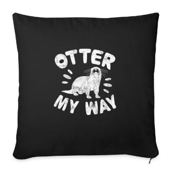 Otter - Sofakissenbezug 45 x 45 cm - Schwarz - Vorne