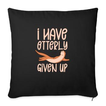 Loutre de mer Loutre Cadeau de loutre - Housse de coussin décorative 45 x 45 cm - noir - Devant
