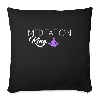 Roi de la méditation - Housse de coussin décorative 45 x 45 cm - noir - Devant