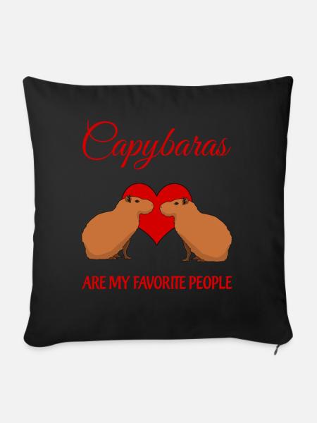 Capybaras Capybara - Sofakissenbezug 45 x 45 cm - Schwarz