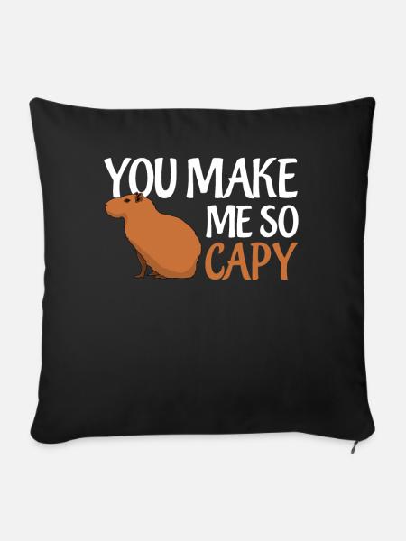 Capybara Happy Capybaras - Sofakissenbezug 45 x 45 cm - Schwarz