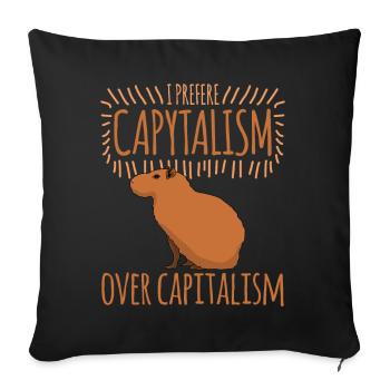 Capybara Capitalism Capybaras - Sofakissenbezug 45 x 45 cm - Schwarz - Vorne