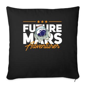 Future Mars Adventurer Astronaut Planet - Housse de coussin décorative 45 x 45 cm - noir - Devant
