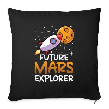 Future Mars Explorer Planet Astronaut - Housse de coussin décorative 45 x 45 cm - noir - Devant