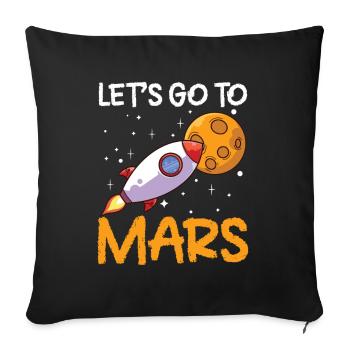 Allons à Mars Astronaut Planet Space - Housse de coussin décorative 45 x 45 cm - noir - Devant