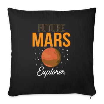 Future Mars Explorer Astronaut Planet - Housse de coussin décorative 45 x 45 cm - noir - Devant