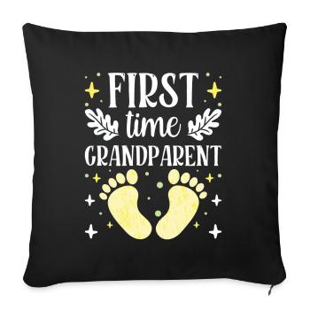 First Time Grandparents Sweet First Time Pregnant - Sofa pillowcase 17,3'' x 17,3'' (45 x 45 cm) - black - Front