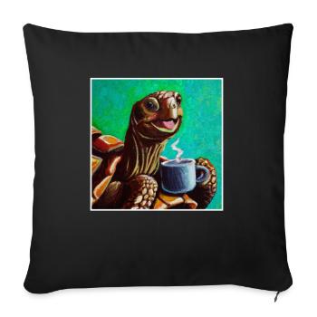 Oilpainting Happy Turtle Turtle - Sofa pillowcase 17,3'' x 17,3'' (45 x 45 cm) - black - Front