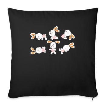 Yoga Rabbit Meditation Bunny Doing Yoga Exercises - Sofa pillowcase 17,3'' x 17,3'' (45 x 45 cm) - black - Front