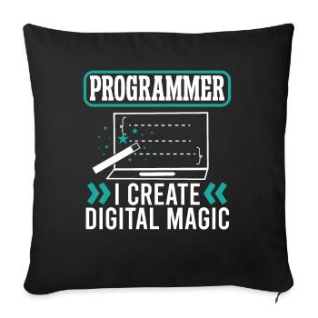 Softwareentwickler Programmer Create Digital Magic - Sofakissenbezug 45 x 45 cm - Schwarz - Vorne