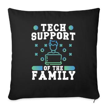 Software Developer Tech Support Of The Family Geek - Sofa pillowcase 17,3'' x 17,3'' (45 x 45 cm) - black - Front