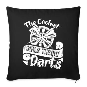 Darts The Coolest Girls Throw Darts - Sofa pillowcase 17,3'' x 17,3'' (45 x 45 cm) - black - Front