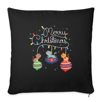 Merry Christmas Cat - Sofakissenbezug 45 x 45 cm - Schwarz - Vorne
