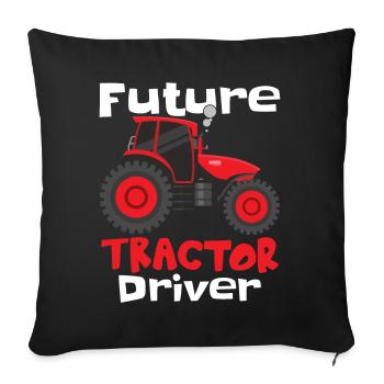 Künftiger Traktorfahrer - Sofakissenbezug 45 x 45 cm - Schwarz - Vorne