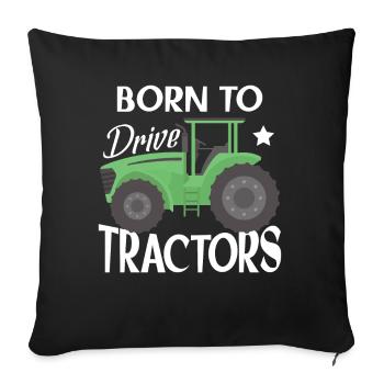 Funny Children Farming Farm Tractor - Sofa pillowcase 17,3'' x 17,3'' (45 x 45 cm) - black - Front