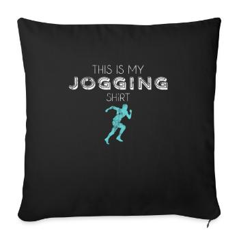 Chemise de jogging - Housse de coussin décorative 45 x 45 cm - noir - Devant