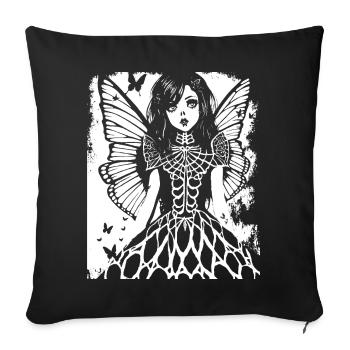 Schreiender Punkrocker mit Mohican Anarchy Punk - Sofakissenbezug 45 x 45 cm - Schwarz - Vorne