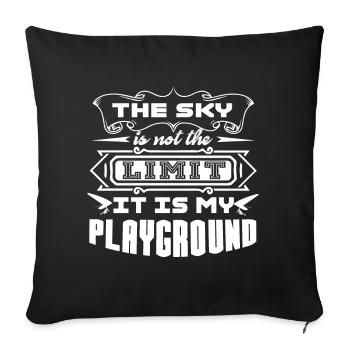 Hang Gliding Hang Gliding The Sky Is My Playground - Sofa pillowcase 17,3'' x 17,3'' (45 x 45 cm) - black - Front