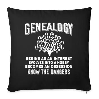 Genealogy Genealogy Begins As In Interest - Sofa pillowcase 17,3'' x 17,3'' (45 x 45 cm) - black - Front