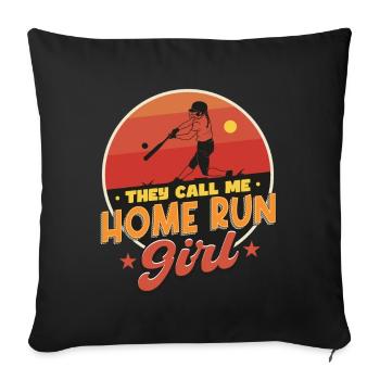 Home Run Girl - Sofa pillowcase 17,3'' x 17,3'' (45 x 45 cm) - black - Front