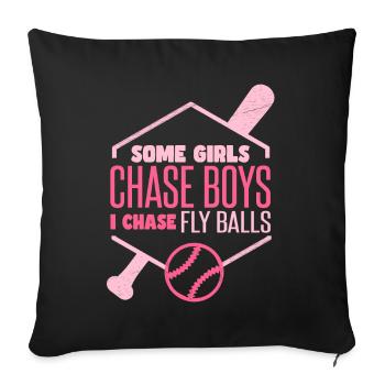 I Chase Fly Balls Softball Girl - Sofa pillowcase 17,3'' x 17,3'' (45 x 45 cm) - black - Front