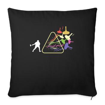 Eisstock Prisma Regenbogen Licht Lustig Physik - Sofakissenbezug 45 x 45 cm - Schwarz - Vorne