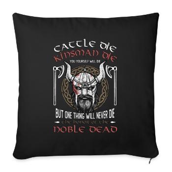 Norse Mythology Cattle The Kinsman The Valknut - Sofa pillowcase 17,3'' x 17,3'' (45 x 45 cm) - black - Front
