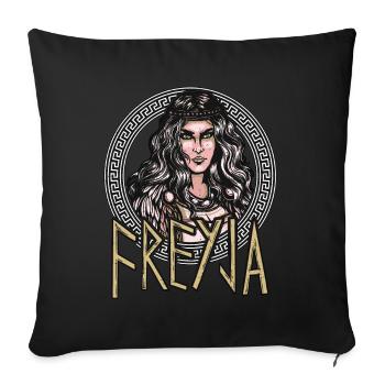 Norse Mythology Freyja Valkyrie Goddess Valknut - Sofa pillowcase 17,3'' x 17,3'' (45 x 45 cm) - black - Front