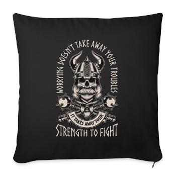 Norse Mythology Worrying Doesn't Take Viking Runes - Sofa pillowcase 17,3'' x 17,3'' (45 x 45 cm) - black - Front