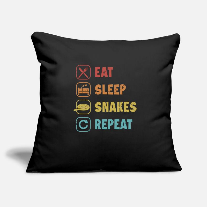 Manger Dormir Serpents Répéter Serpent Python Banane Housse de coussin décorative 45 x 45 cm