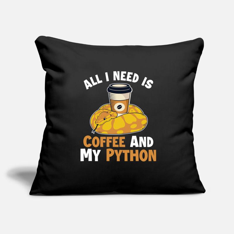 Café et Python Python Snake Banana Ball Housse de coussin décorative 45 x 45 cm