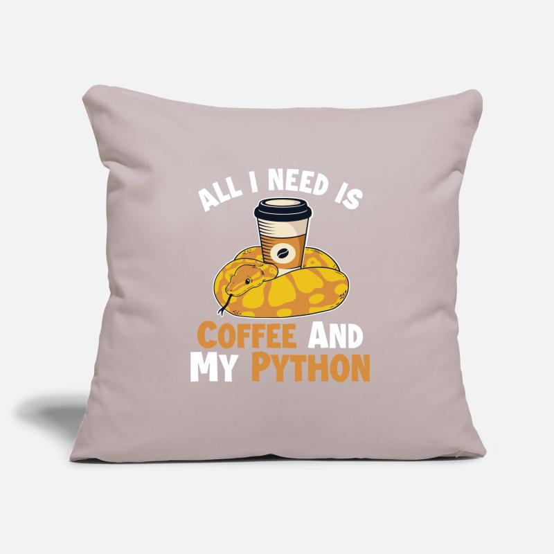 Café et Python Python Snake Banana Ball Housse de coussin décorative 45 x 45 cm