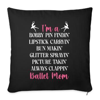 Ballet Dancer Dance Girl Ballerina - Sofakissenbezug 45 x 45 cm - Schwarz - Vorne
