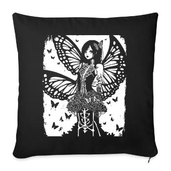 Fairycore Aesthetics Skeleton Fairy Goth Grunge G - Sofa pillowcase 17,3'' x 17,3'' (45 x 45 cm) - black - Front