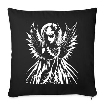 Fairycore Ästhetik Skelett Fee Goth Gothic G - Sofakissenbezug 45 x 45 cm - Schwarz - Vorne
