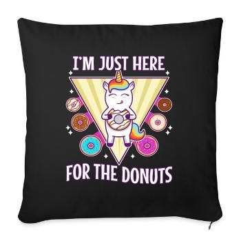 Je suis juste là pour les beignets - Housse de coussin décorative 45 x 45 cm - noir - Devant