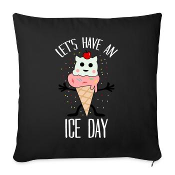 Ice Cream Nice Day Eisbecher - Sofakissenbezug 45 x 45 cm - Schwarz - Vorne