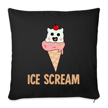 Glace hurlante - Housse de coussin décorative 45 x 45 cm - noir - Devant
