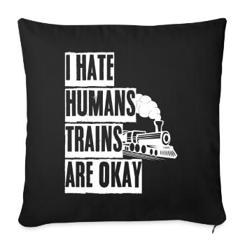 Railroad Locomotive Railwayman - Sofa pillowcase 17,3'' x 17,3'' (45 x 45 cm) - black - Front