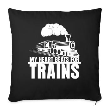Locomotive Railwayman Railway - Sofa pillowcase 17,3'' x 17,3'' (45 x 45 cm) - black - Front