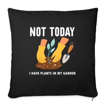 Pas aujourd’hui j’ai des plantes dans mon jardin horticulture - Housse de coussin décorative 45 x 45 cm - noir - Devant