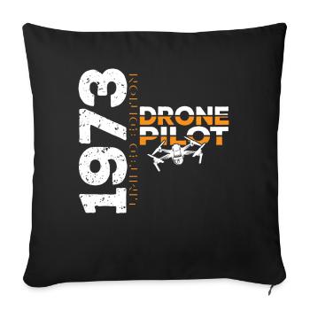 1973 Drone Drones Drone Drone Pilot Limited - Sofa pillowcase 17,3'' x 17,3'' (45 x 45 cm) - black - Front