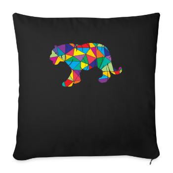 Low Poly Tiger Geometry Polygon Tiger - Sofa pillowcase 17,3'' x 17,3'' (45 x 45 cm) - black - Front