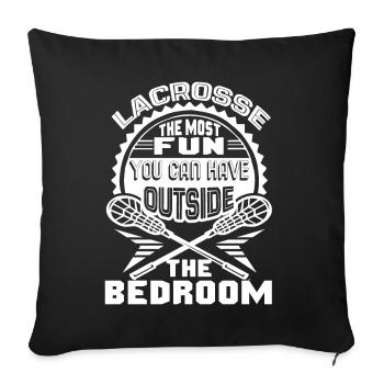 Lacrosse Love Lacrosse - Sofa pillowcase 17,3'' x 17,3'' (45 x 45 cm) - black - Front