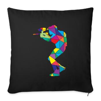 Low Poly Shooting Polygon Paintball - Sofa pillowcase 17,3'' x 17,3'' (45 x 45 cm) - black - Front
