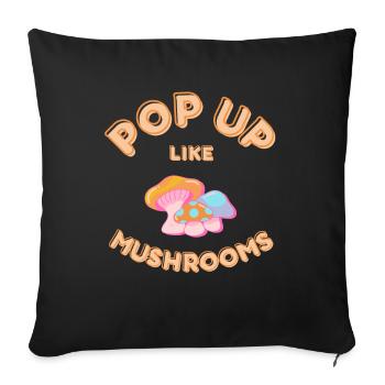 POP UP wie Pilze - Sofakissenbezug 45 x 45 cm - Schwarz - Vorne