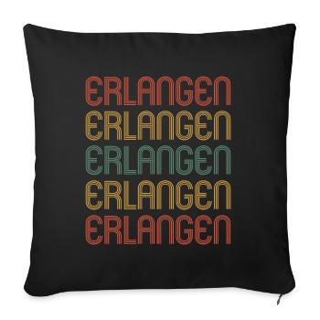 Erlangenerin Erlangener Erlangen - Sofa pillowcase 17,3'' x 17,3'' (45 x 45 cm) - black - Front